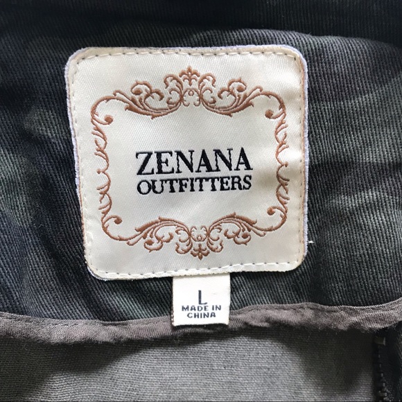 ZENANA Camouflage Print Jacket, Studded, Camo Jacket, Hooded, Zip-Up, 6 - Picture 13 of 15